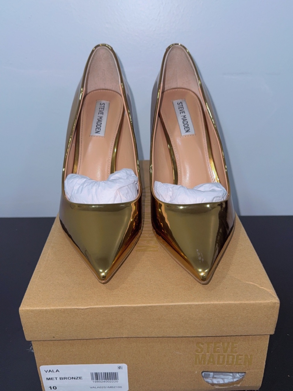 Steve Madden Gold Pointed-Toe Pumps